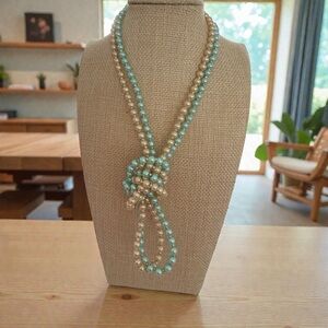 Elegant Pearl and Turquoise Necklace